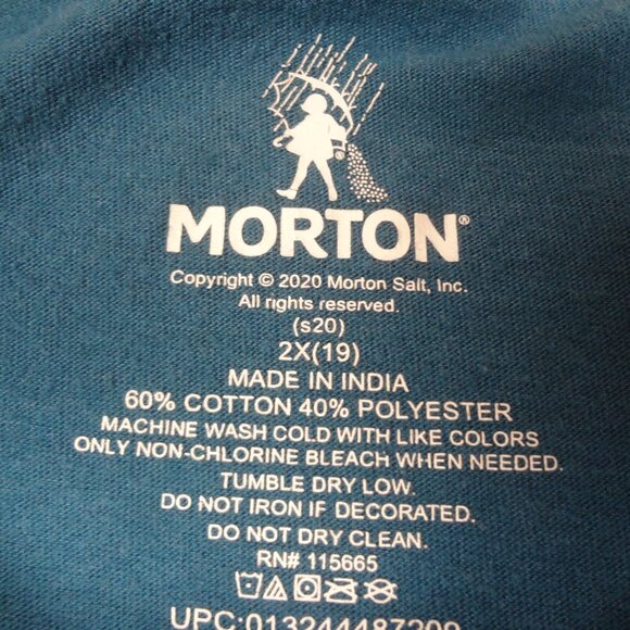 MORTON SALT GIRL IN RAIN UMBRELLA "SALTY" - BLUE 2XL WOMENS T-SHIRT L232 - Picture 6 of 6